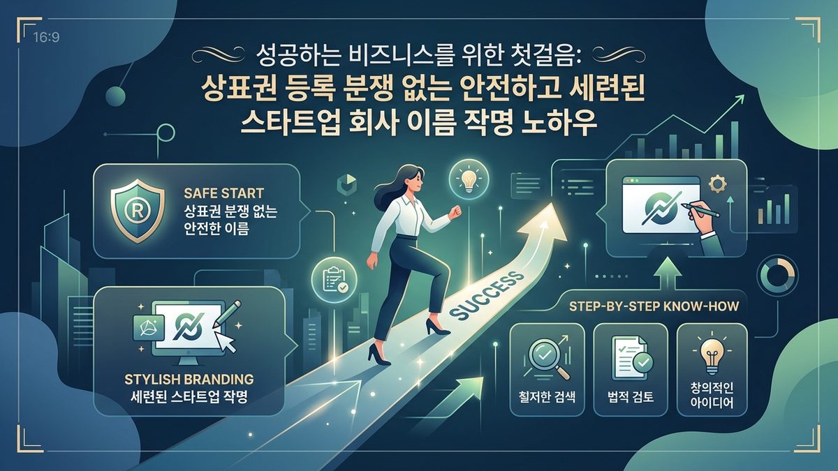 성공하는 비즈니스를 위한 첫걸음: 상표권 등록 분쟁 없는 안전하고 세련된 스타트업 회사 이름 작명 노하우