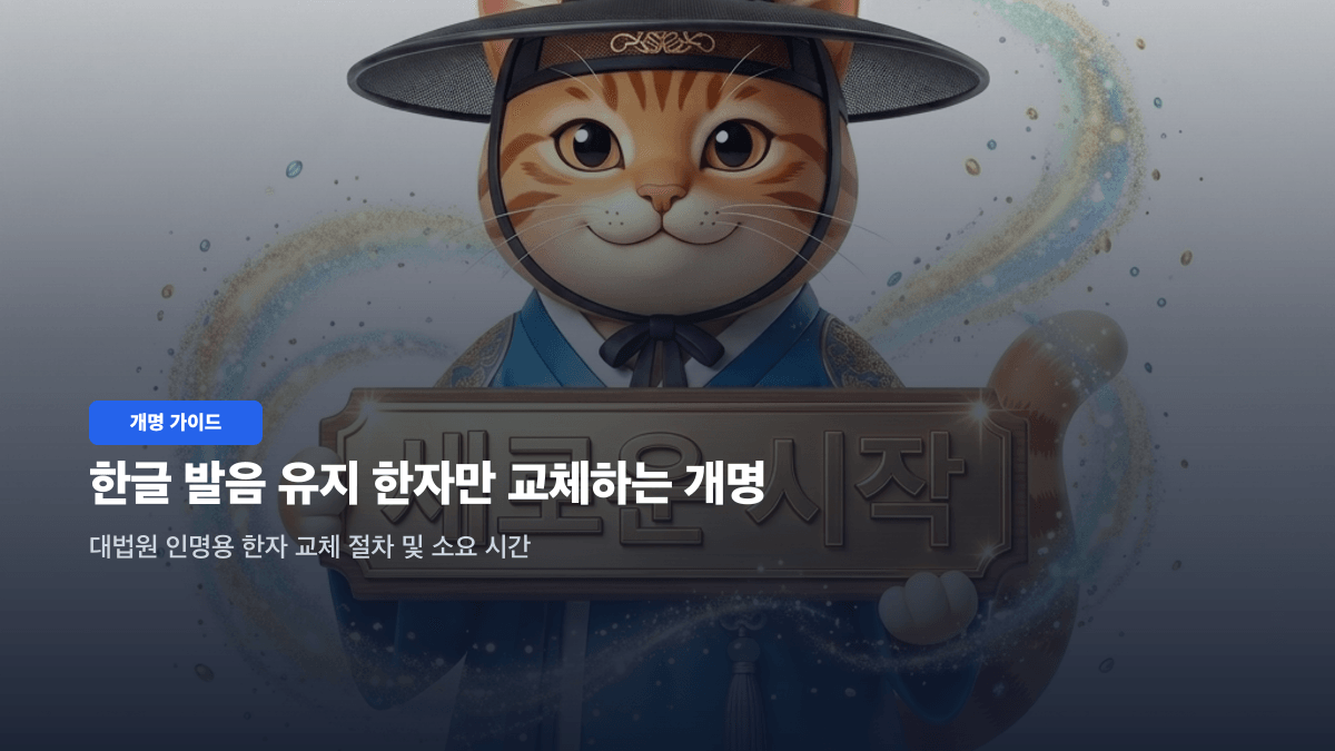 개명 한자만 바꾼경우 절차와 허가 소요 시간 및 필요 서류