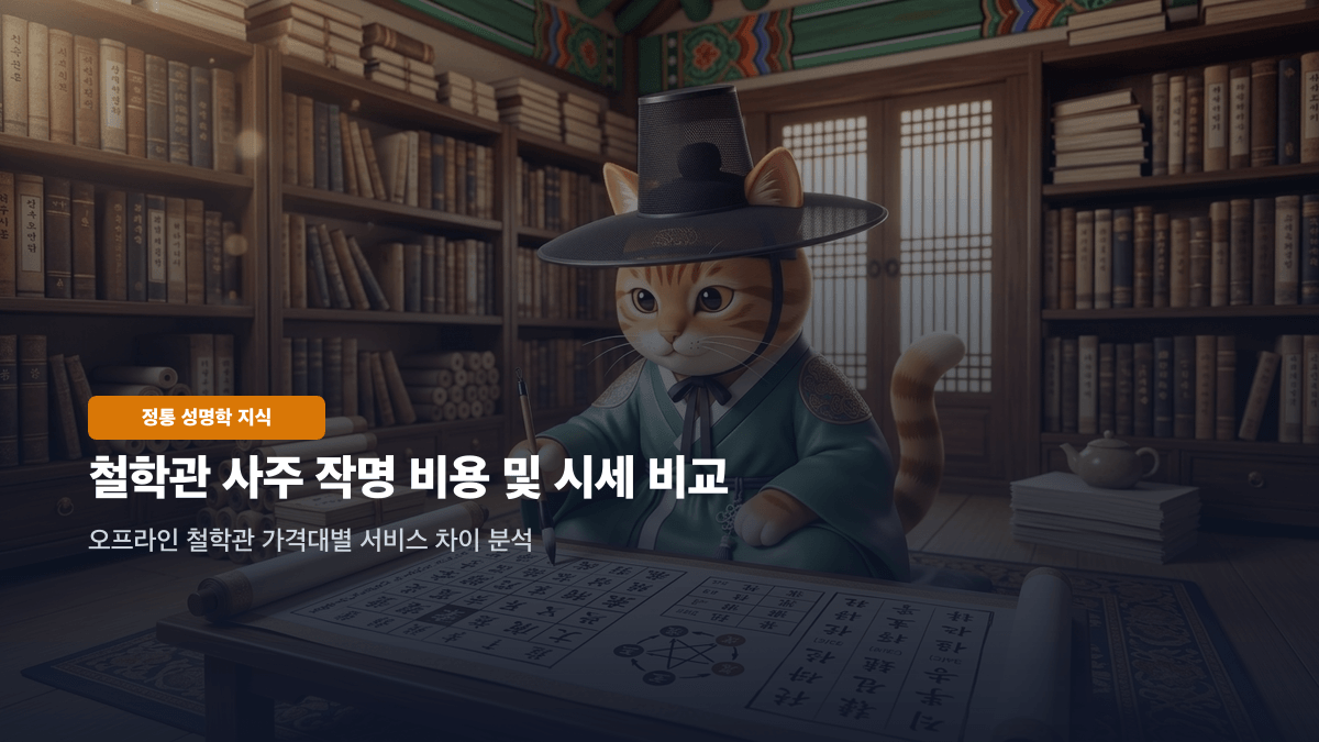 신생아 이름 작명소 비용 비교와 실패 없는 작명 철학관 선택 기준